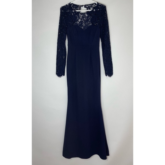 Lulus Dresses & Skirts - Lulus Whenever You Call Lace Open Back Maxi Dress Navy Size Small